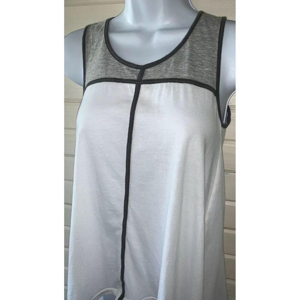 INDIGENOUS * Sz XS Organic Cotton Colorblock Jersey Tank Peru Gray White EUC